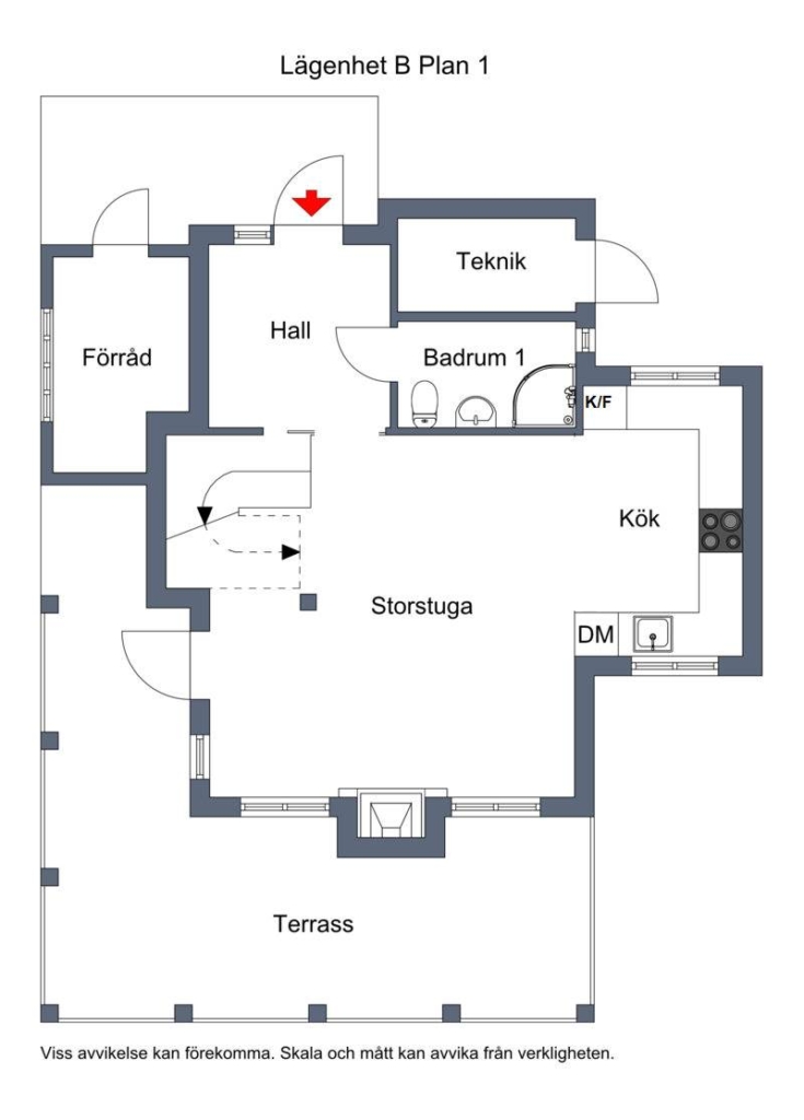 Gedigen bostadsrätt vid foten av Hovärken!